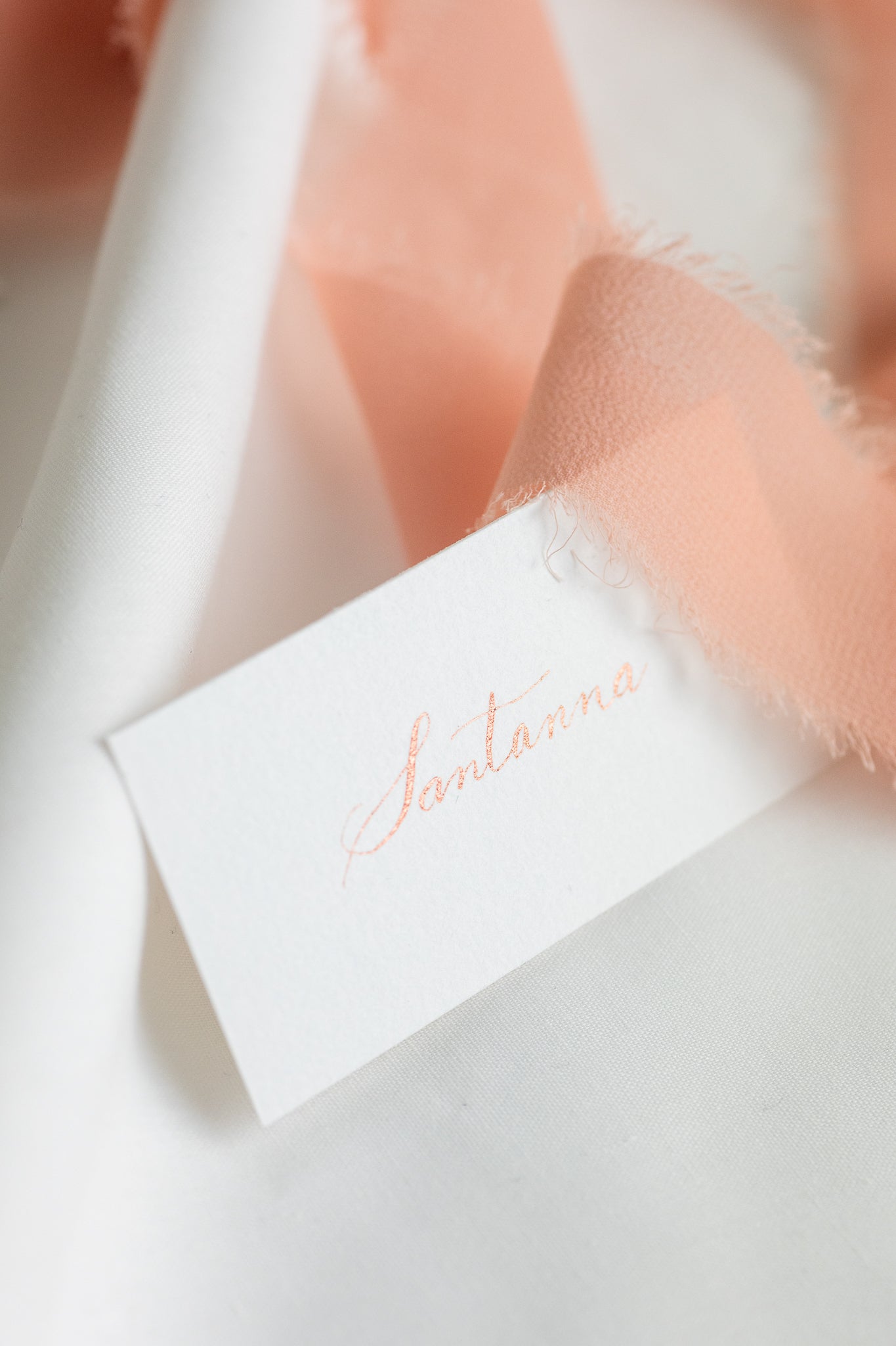 Place cards on natural white paper